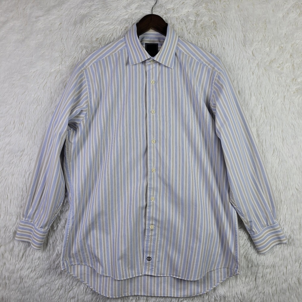 David Donahue Striped Dress Shirt 16½ - 32/33 Mens XL